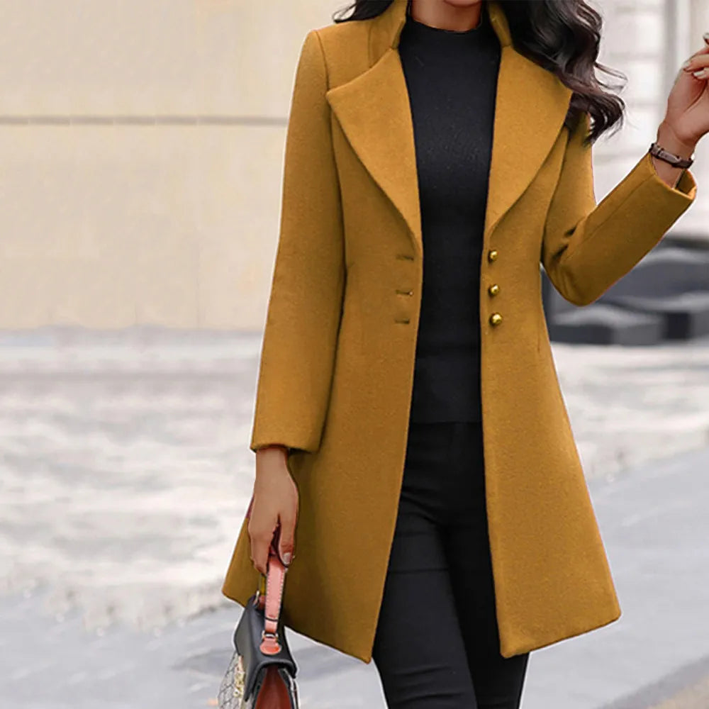 Krohn-e | Lange Wollen Damenjacke Im Italienischen Stil