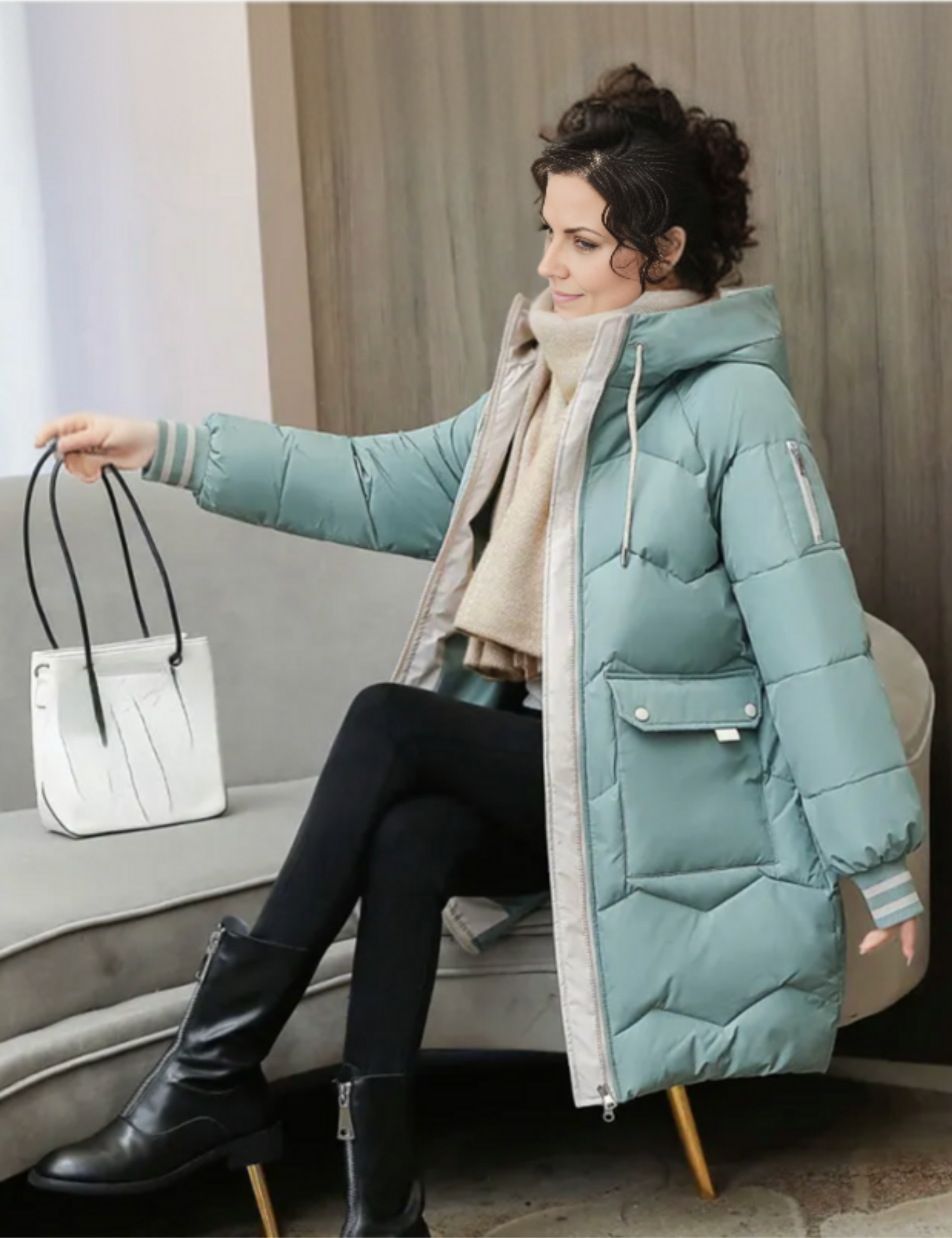 Damen Wiora Lange Pufferjacke