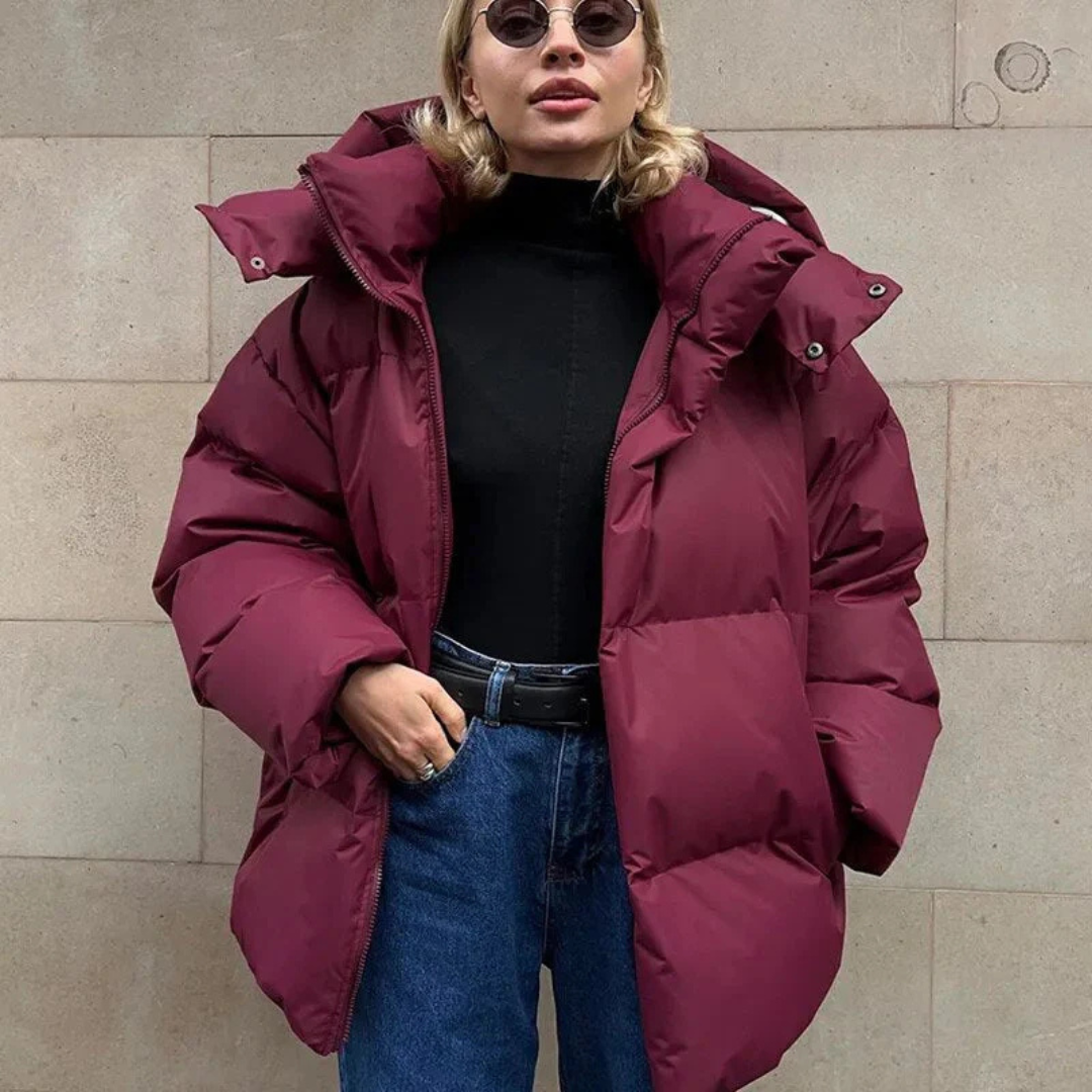 Krohn-e | Damen Puffer Kapuzen Jacke - Übergroß