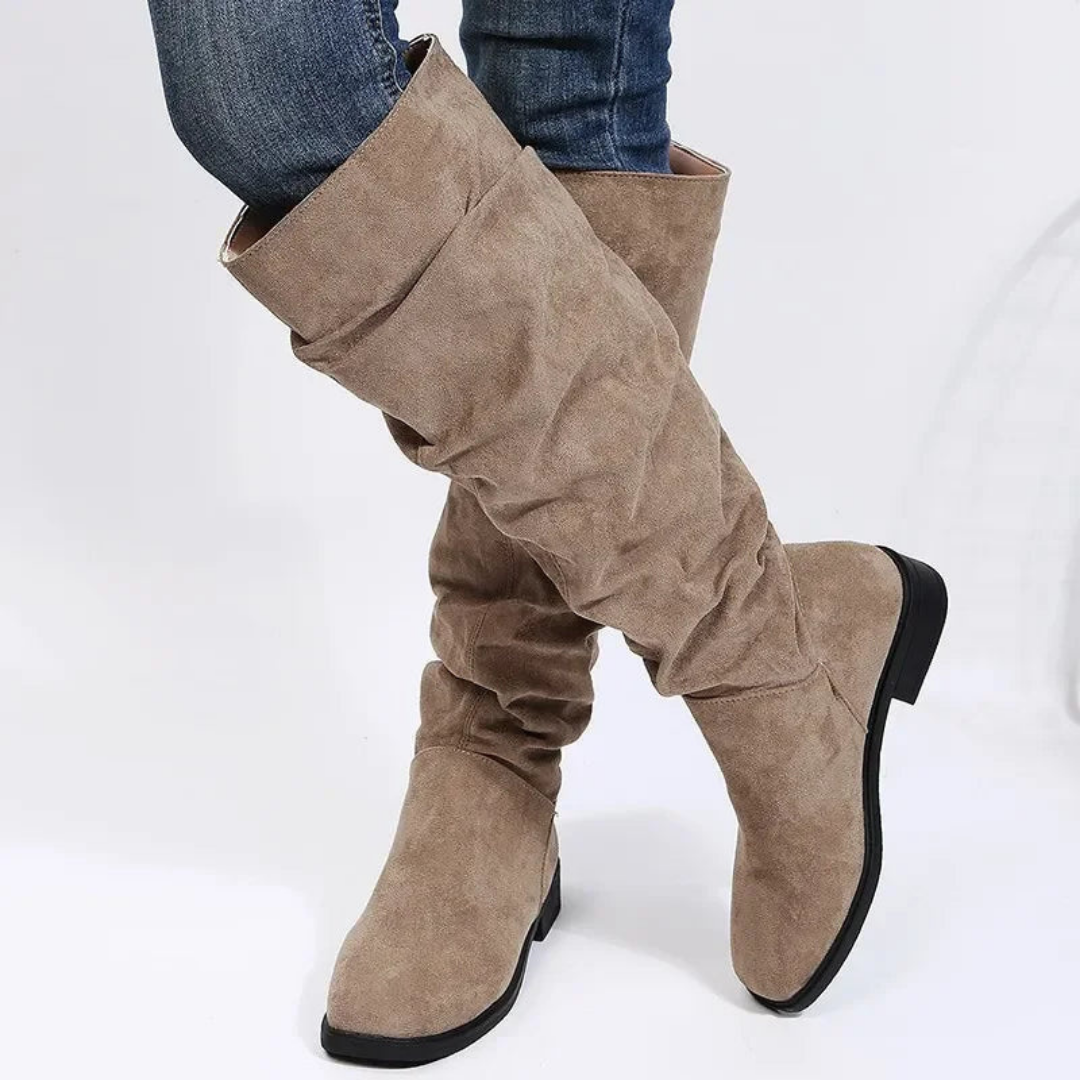 Krohn-e | Bequeme Kniehohe Stiefel Dicker Absatz