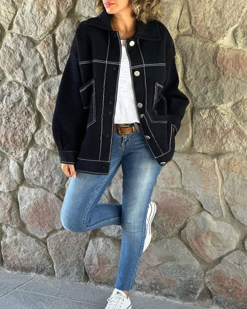 Krohn-e | Stylische Jacke mit Kontrastierenden Revers