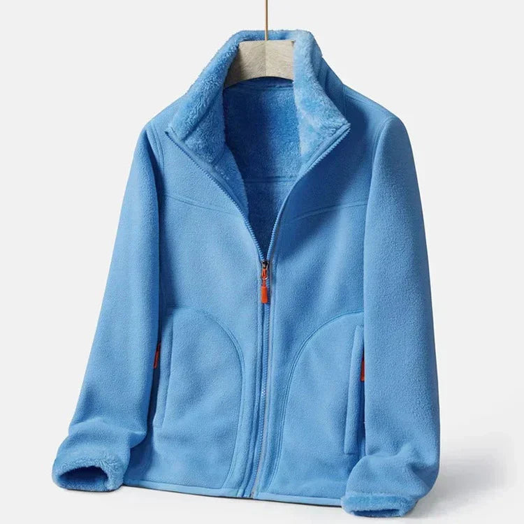 Krohn-e | Warme Fleecejacke mit Doppelter Knopfleiste für Damen