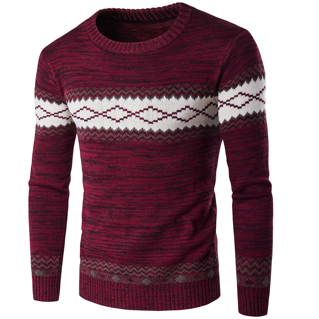 Herren modischer Strickpullover mit grafischem Muster Krohn-e