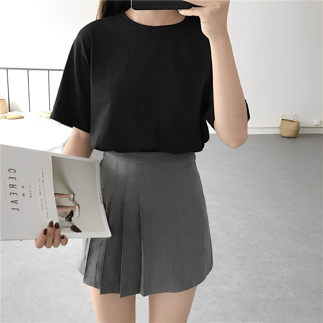 Alva Shirt – Einfarbiges V-Neck Lockeres Shirt