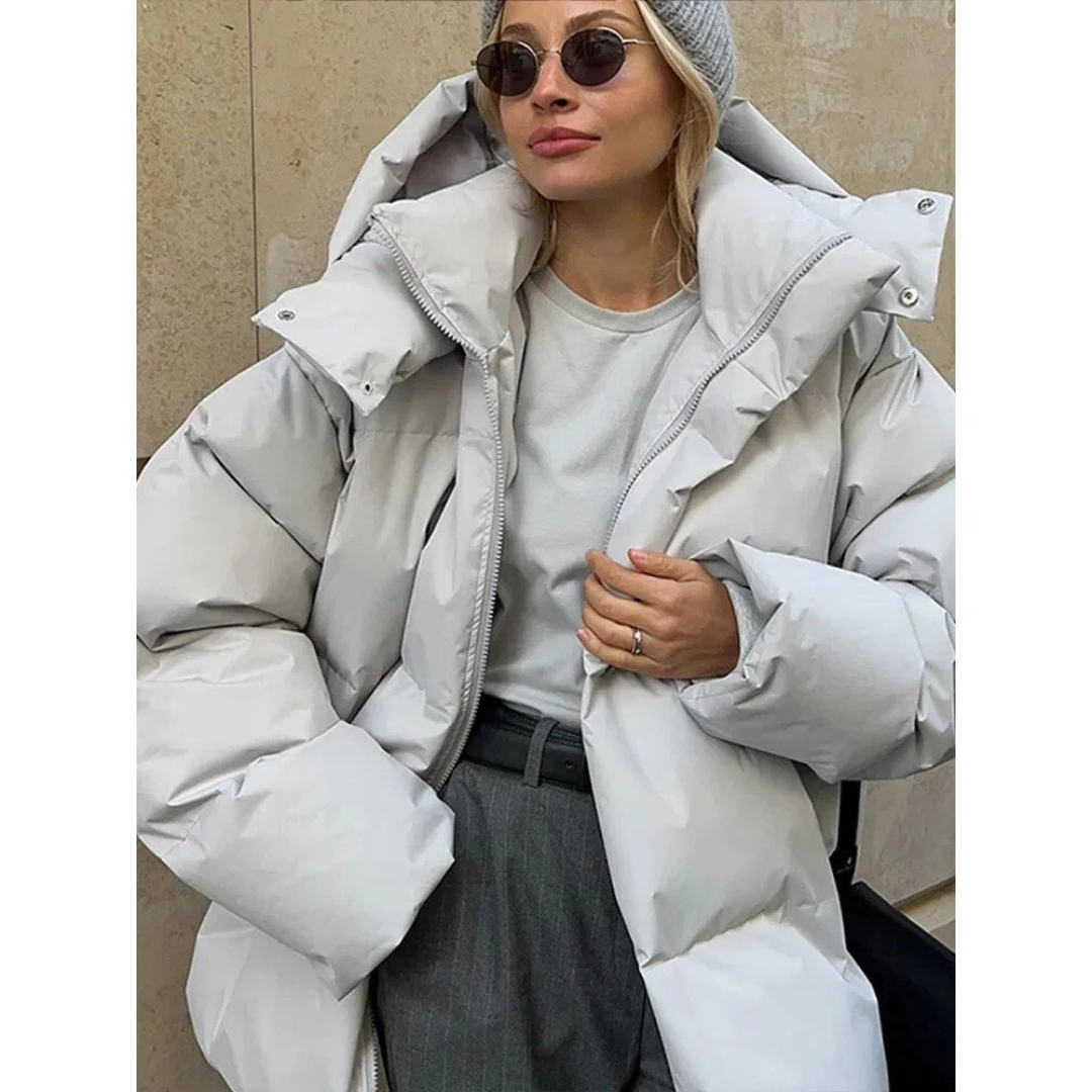 Krohn-e | Damen Puffer Kapuzen Jacke - Übergroß