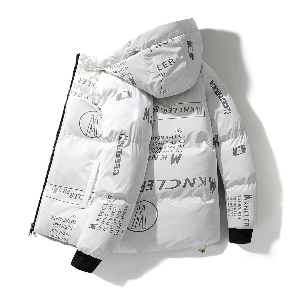 Krohn-e | Gesteppt Herrenjacke mit Kapuze und Vinyleffekt