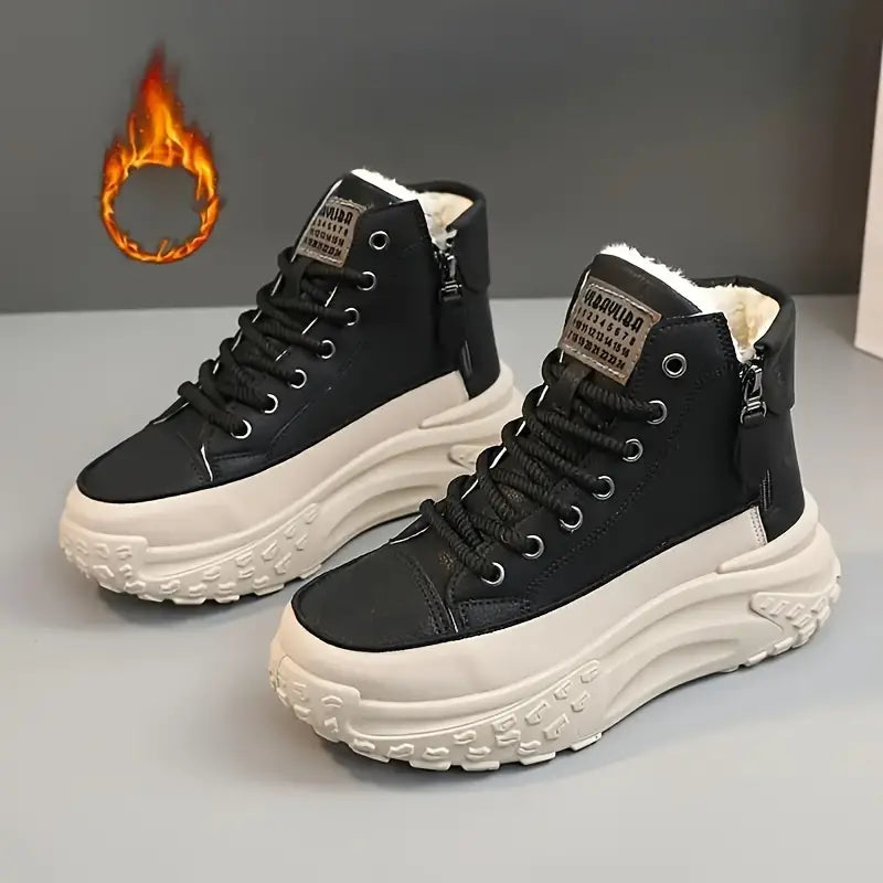 RYAH Damen Stiefeletten mit Plateau und Plüschfutter