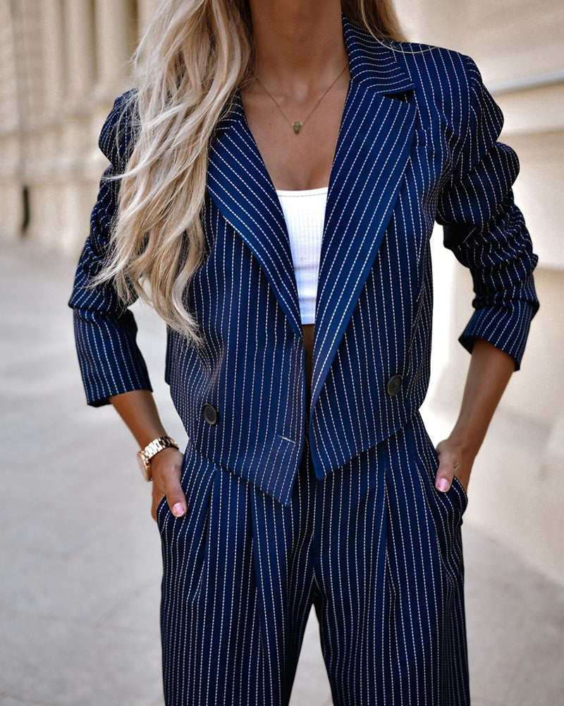 Krohn-e | delig Blazer-Set Damenanzug - Cropped Blazer mit Hose