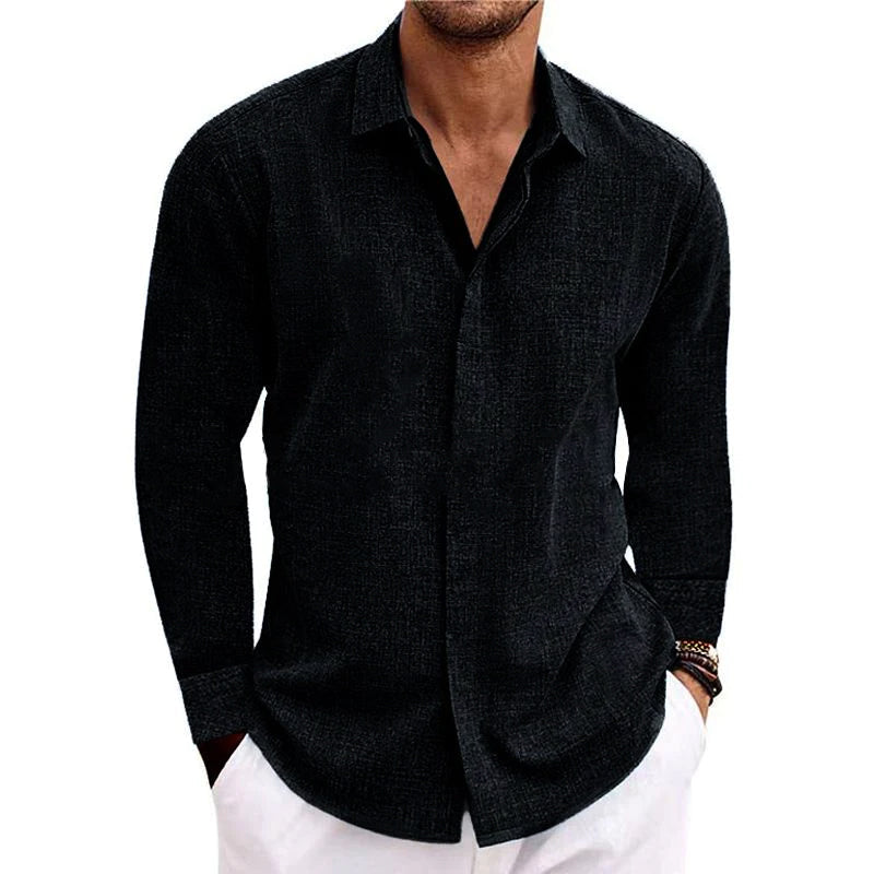 Marek | Herren hemd Langarm casual einfarbig