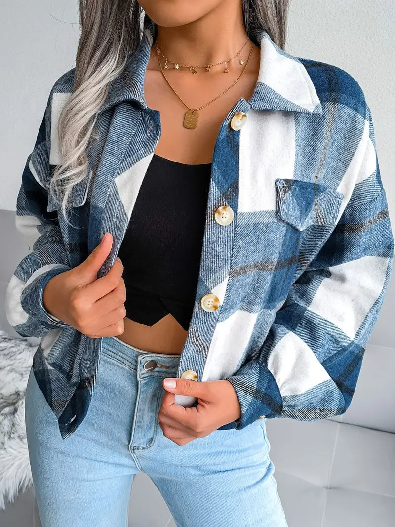 Krohn-e | Karierte Flanelljacke - Kurzschnitt