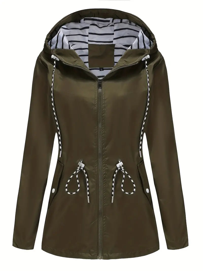 Krohn-e | Regenjacke - Wasserdicht mit Kapuze - Verstellbare Passform - Praktische Taschen