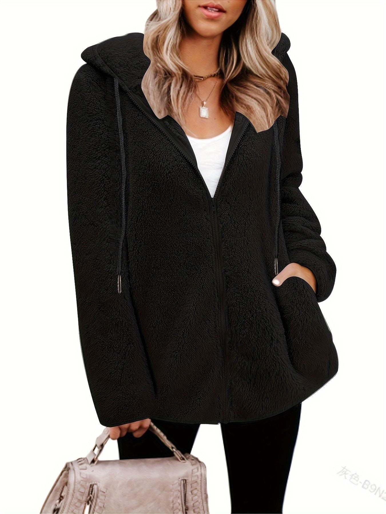 Krohn-e | Leichtgewicht Teddyjacke mit Kapuze Polyester Warm und Bequem