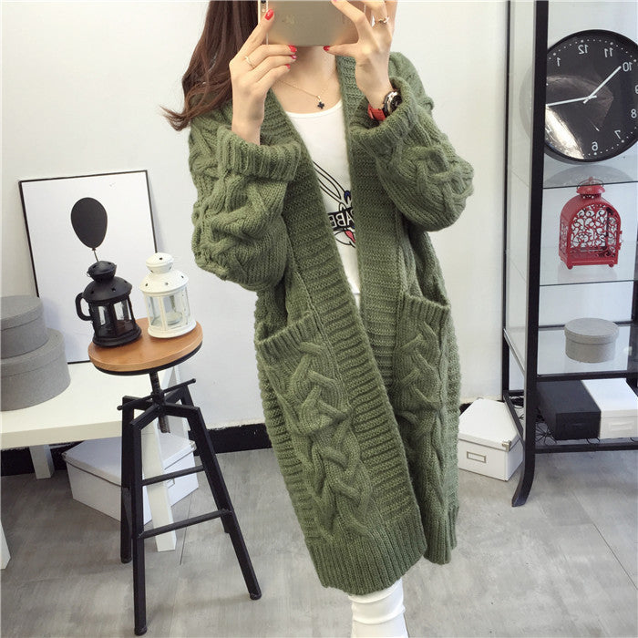 Damen Grobstrickjacke mit elegantem Zopfmuster und praktischen Taschen Krohn-e