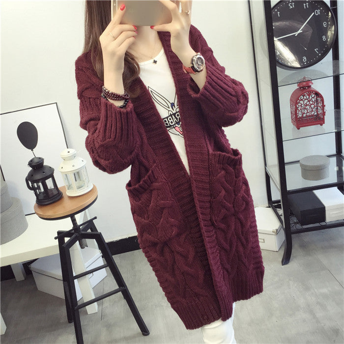 Damen Grobstrickjacke mit elegantem Zopfmuster und praktischen Taschen Krohn-e
