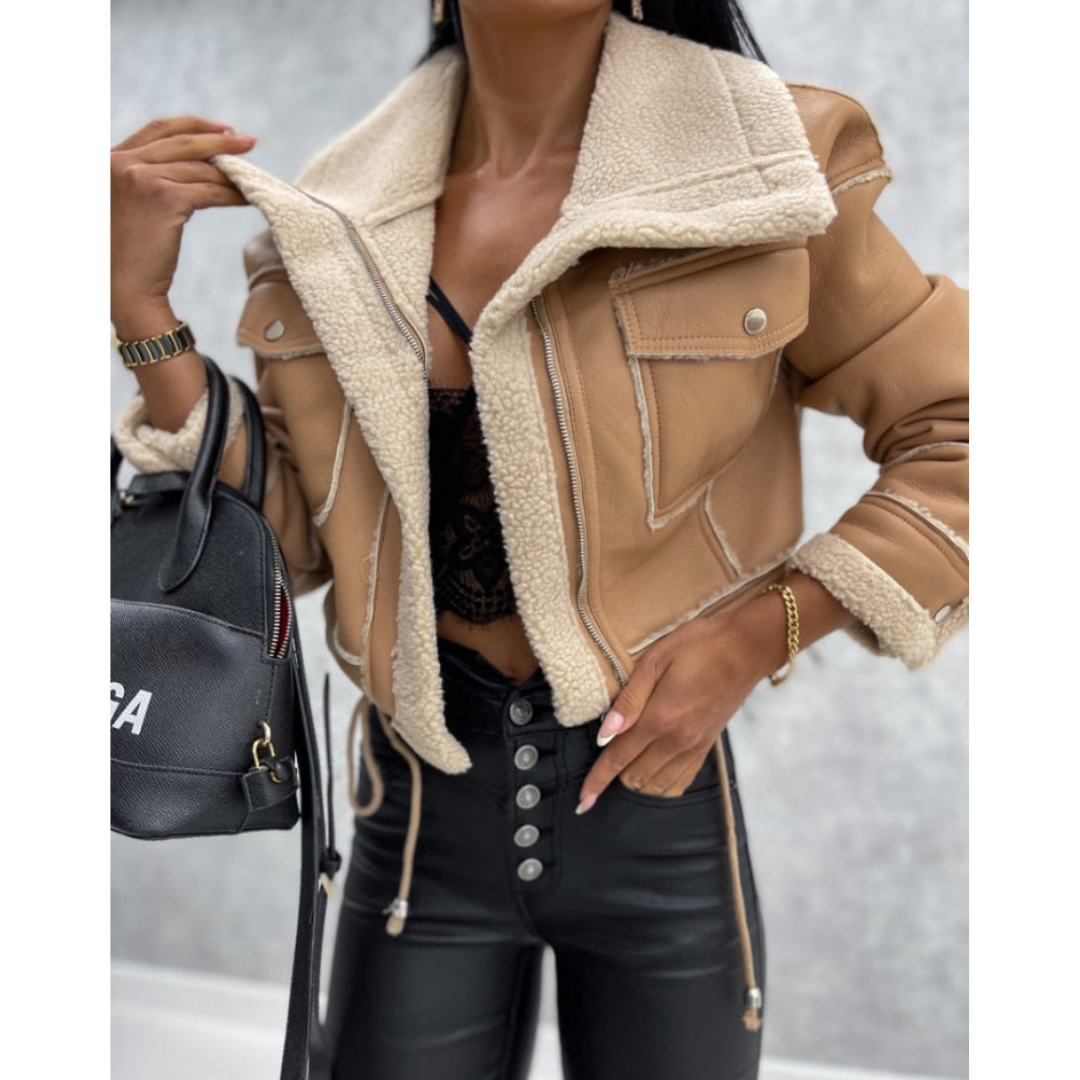 Krohn-e | Kurze Winterjacke mit Warmem Futter für Frauen