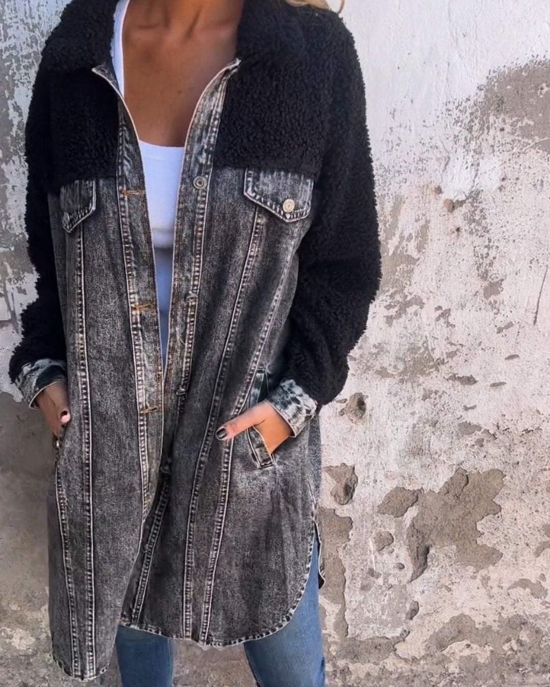 Krohn-e | Revers Einreiher Denim Jacke