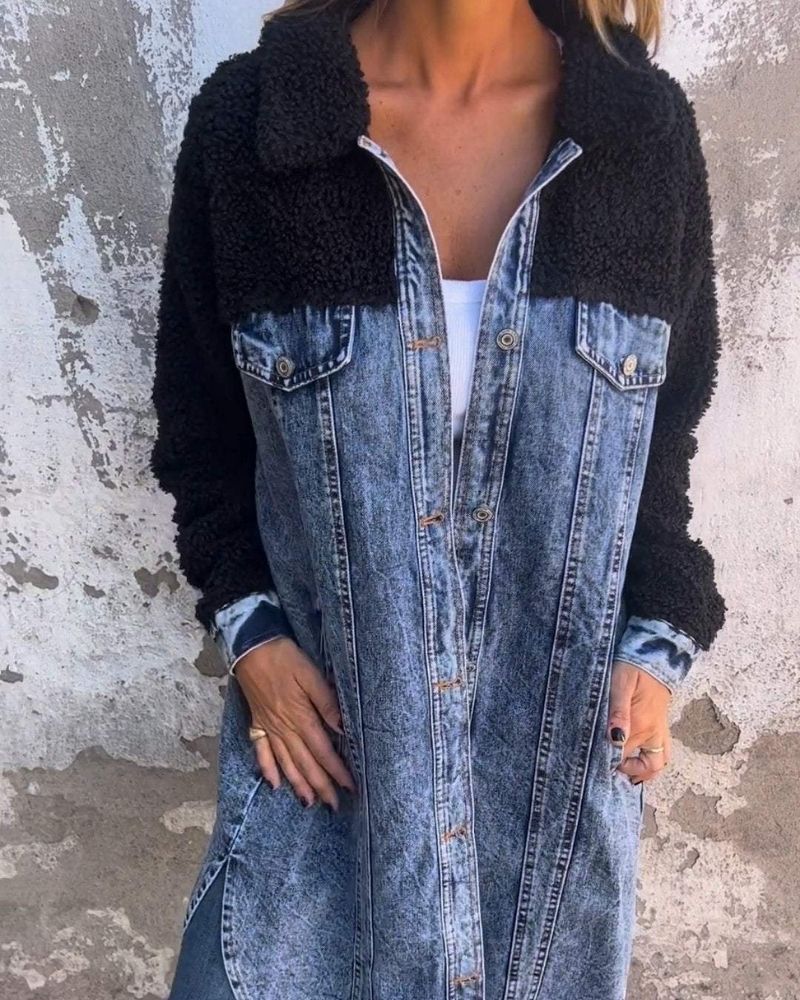 Krohn-e | Revers Einreiher Denim Jacke