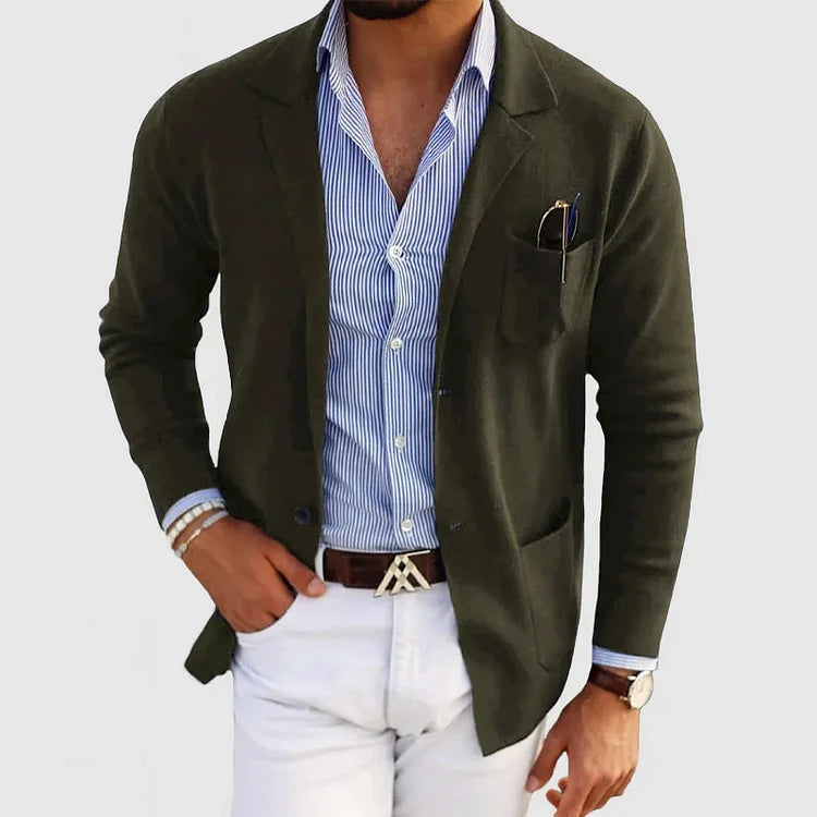 Krohn-e | Herren Casual Strickblazer, Licht