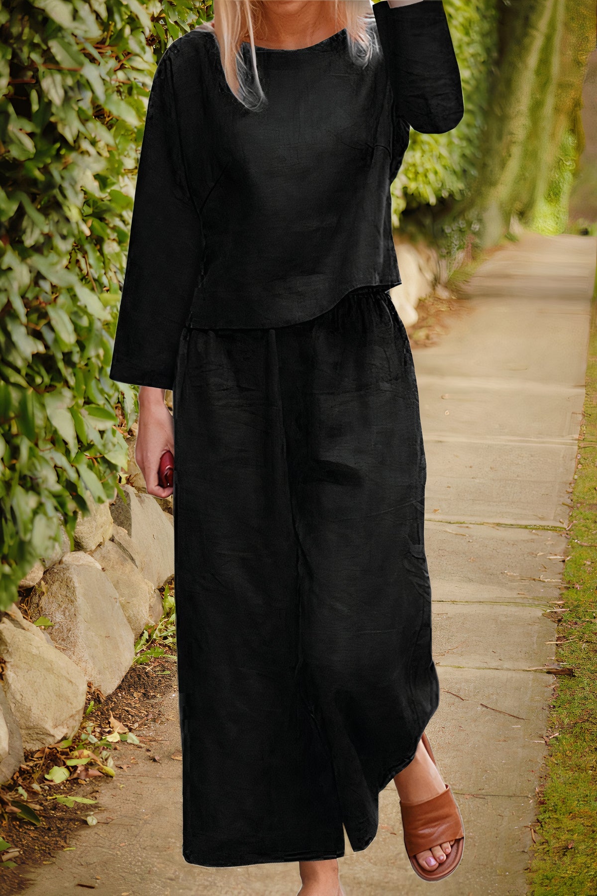 Leinen-Set Caelie: Luftige Bluse und Hose