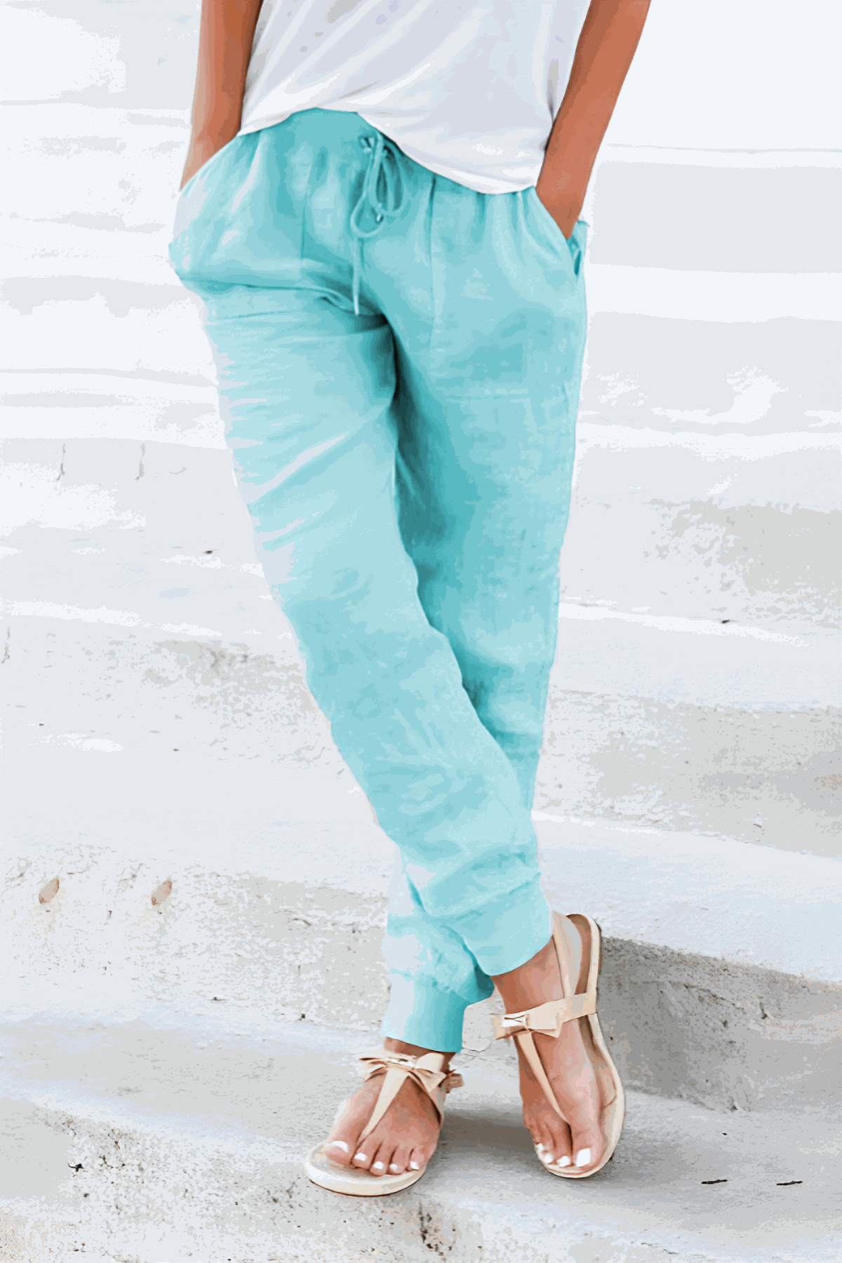 Cami | Damen hose Tapered Kordelzug Bündchen