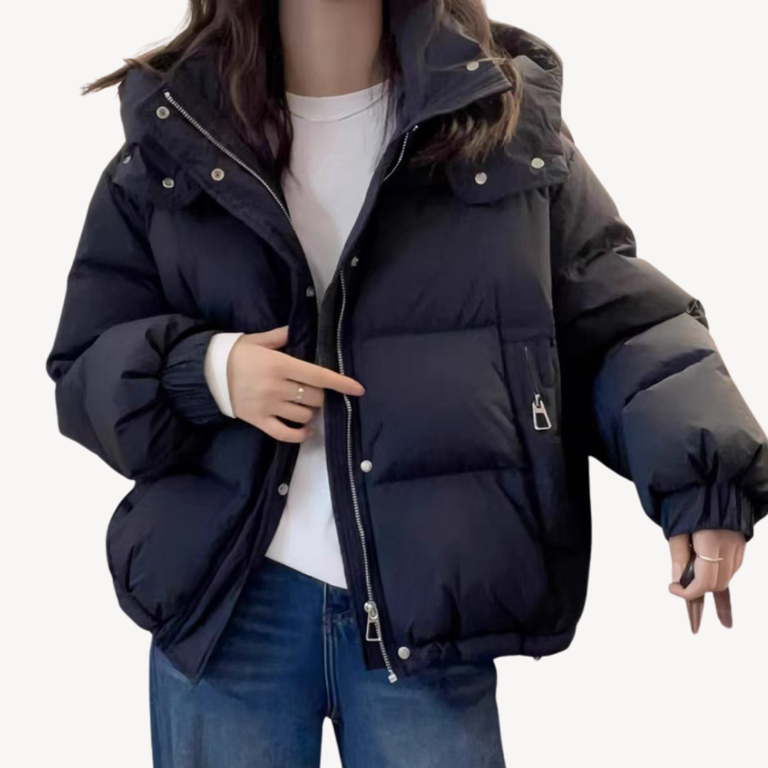 Krohn-e | Übergroße Damen Pufferjacke mit Hohem Kragen und Reißverschluss
