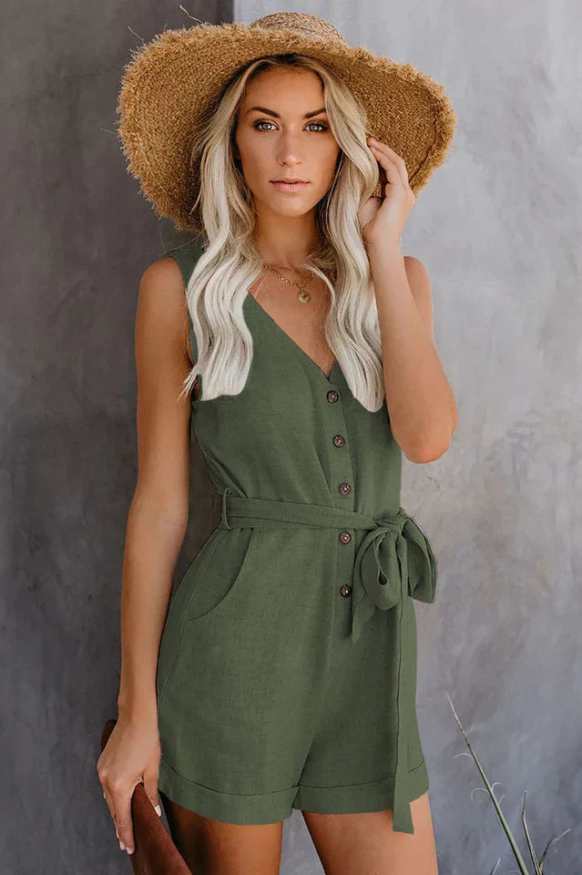 Arva Jumpsuit mit vorderem Krawattenknoten