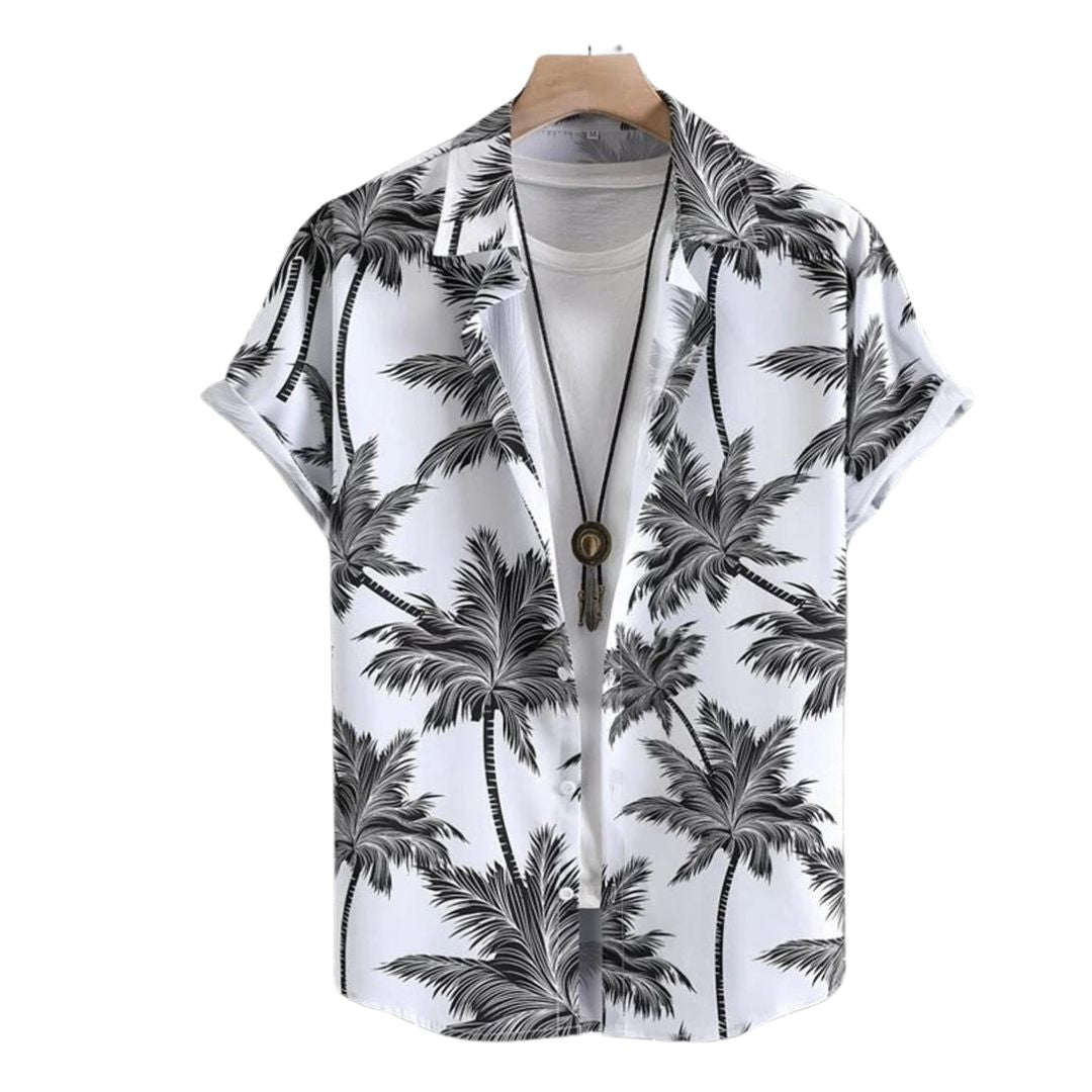 Fudus: Casual Hemd mit tropischem Palmenprint