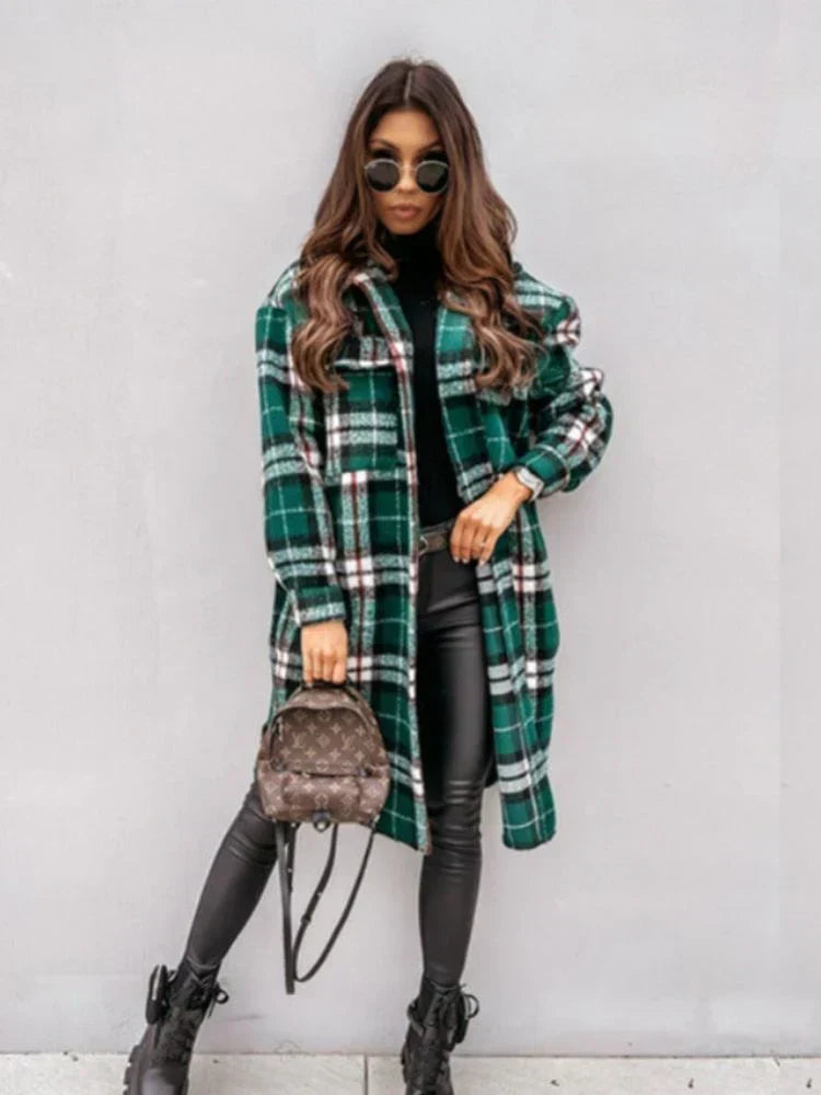 Krohn-e | Lange Karierte Jacke