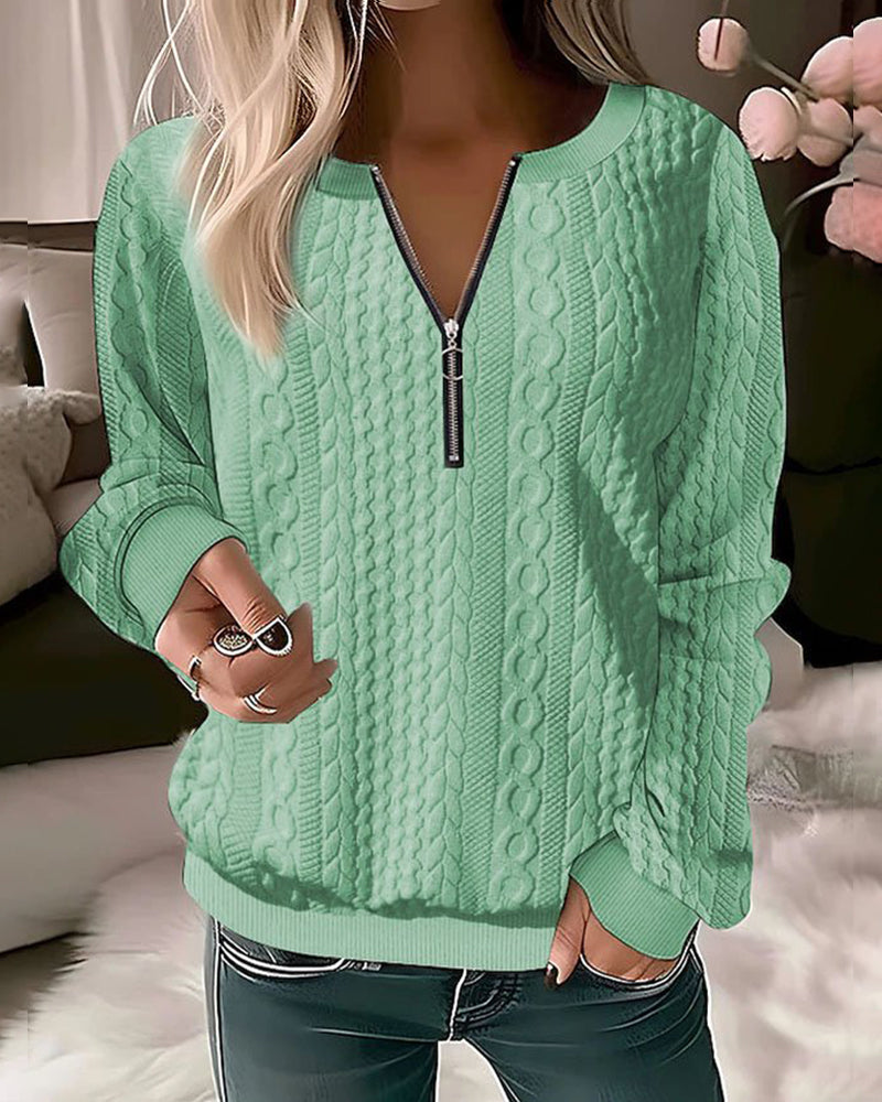 Krohn-e | Lässiger Strick Halbzip Pullover