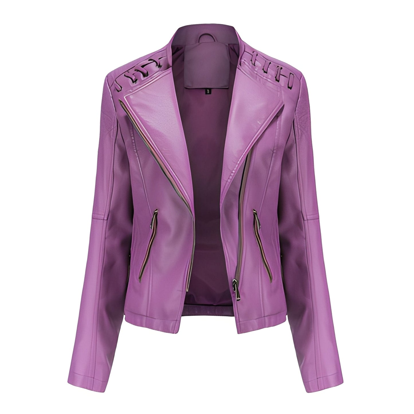 Krohn-e | Stilvolle, slim kurze Lederjacke für Damen