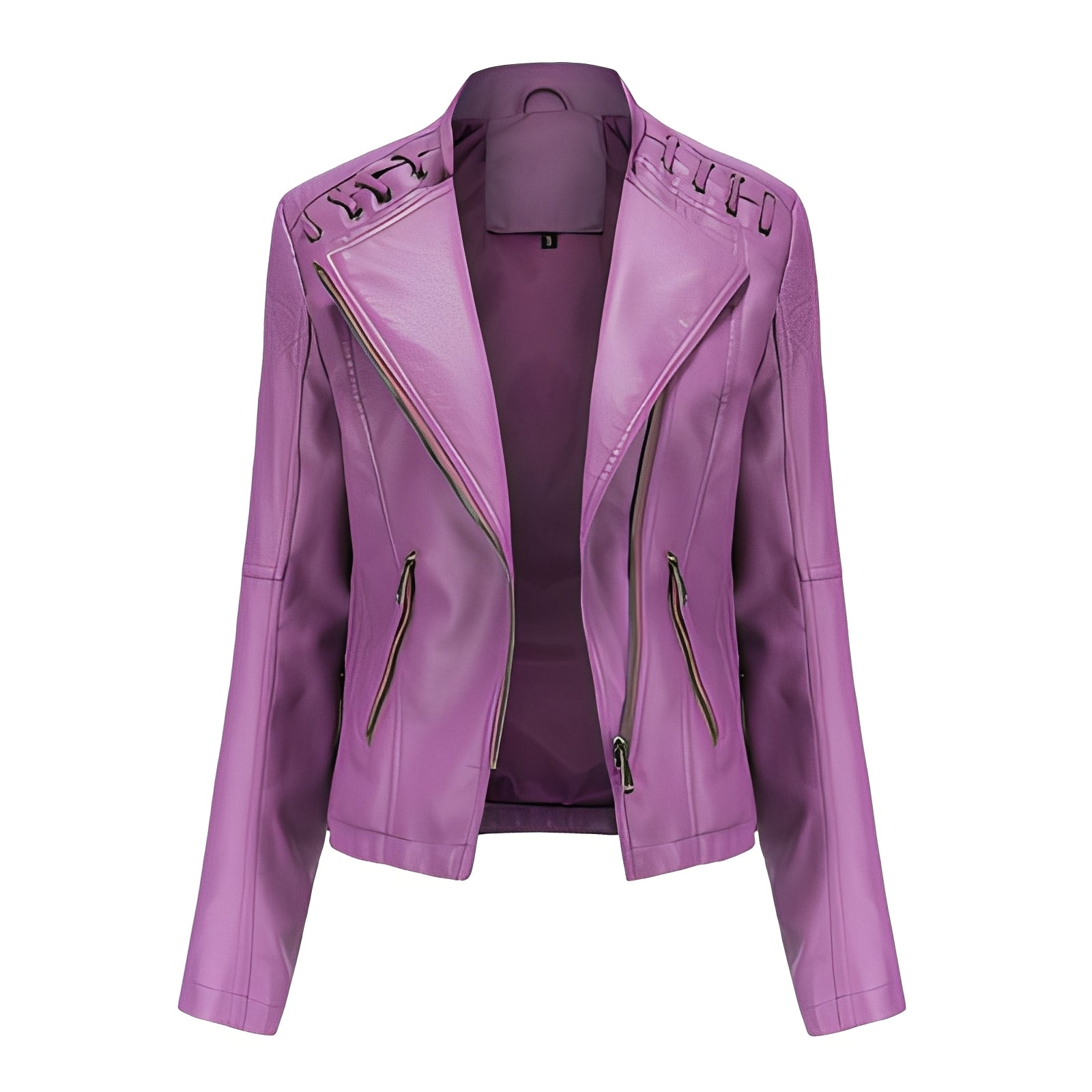 Krohn-e | Stilvolle, slim kurze Lederjacke für Damen