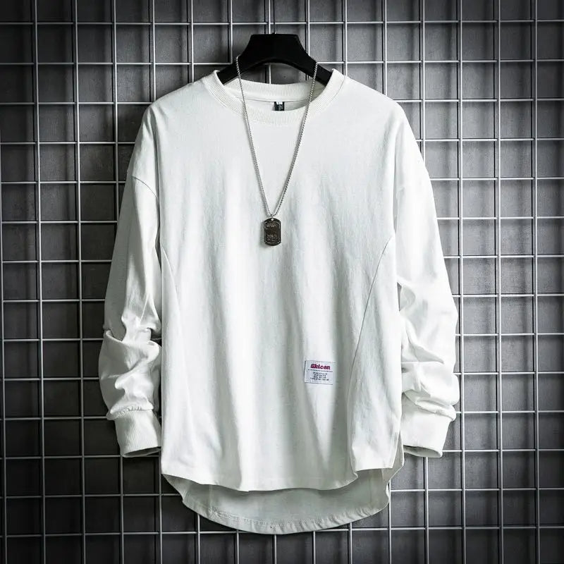Pullover Sweater with Dropped Hemline