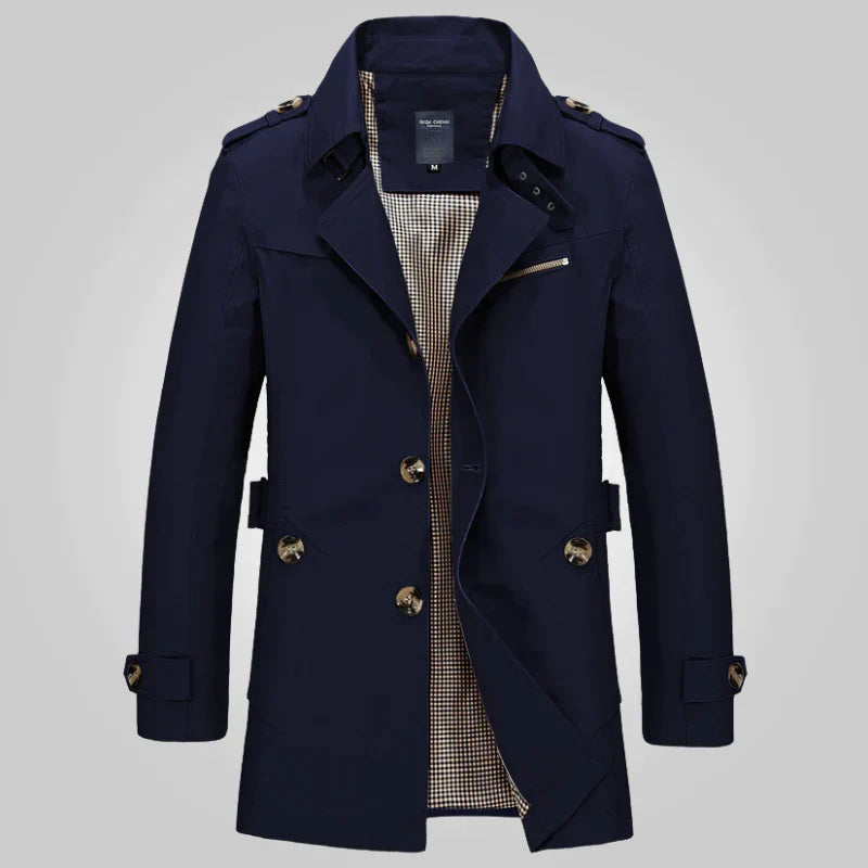 Krohn-e | Trenchcoat mit Stehkragen für Damen - Knopfdetails