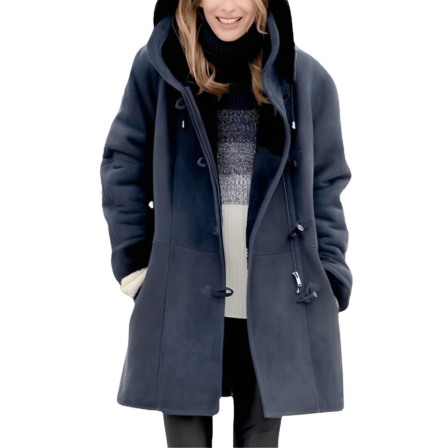 Krohn-e | Lässiger Duffle-Mantel mit Kapuze für Frauen