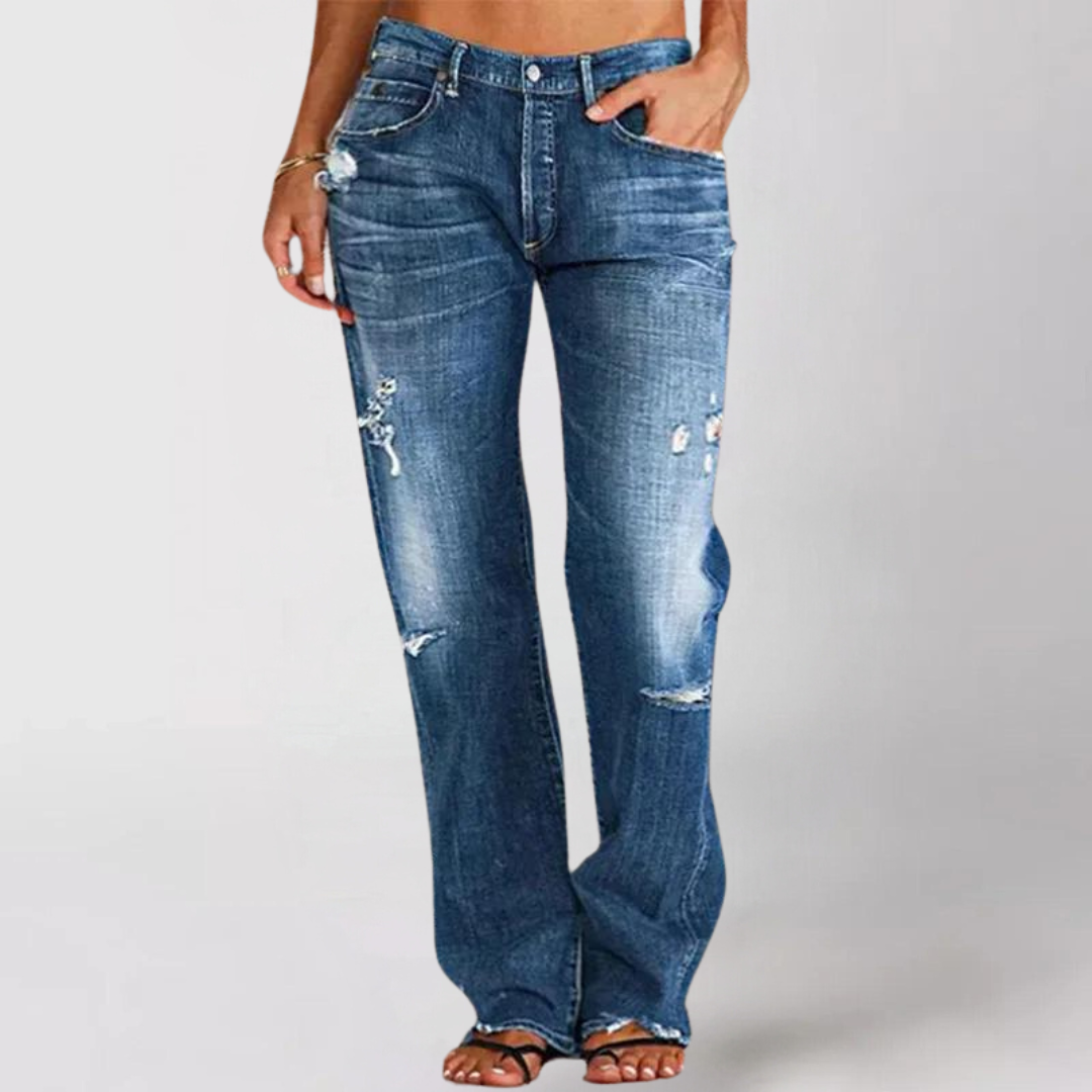 Crystie Locker: Weit geschnittene Denim Jeans