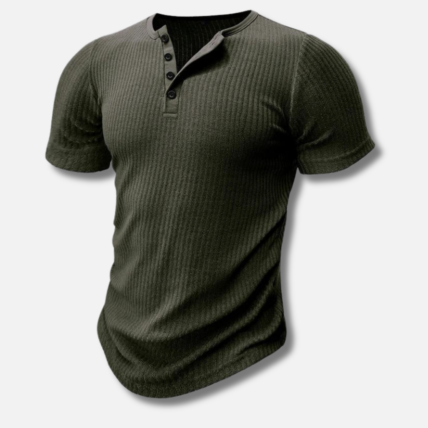Dean | Herren Henley T-Shirt Kurzarm Slim Fit Geripptes Shirt