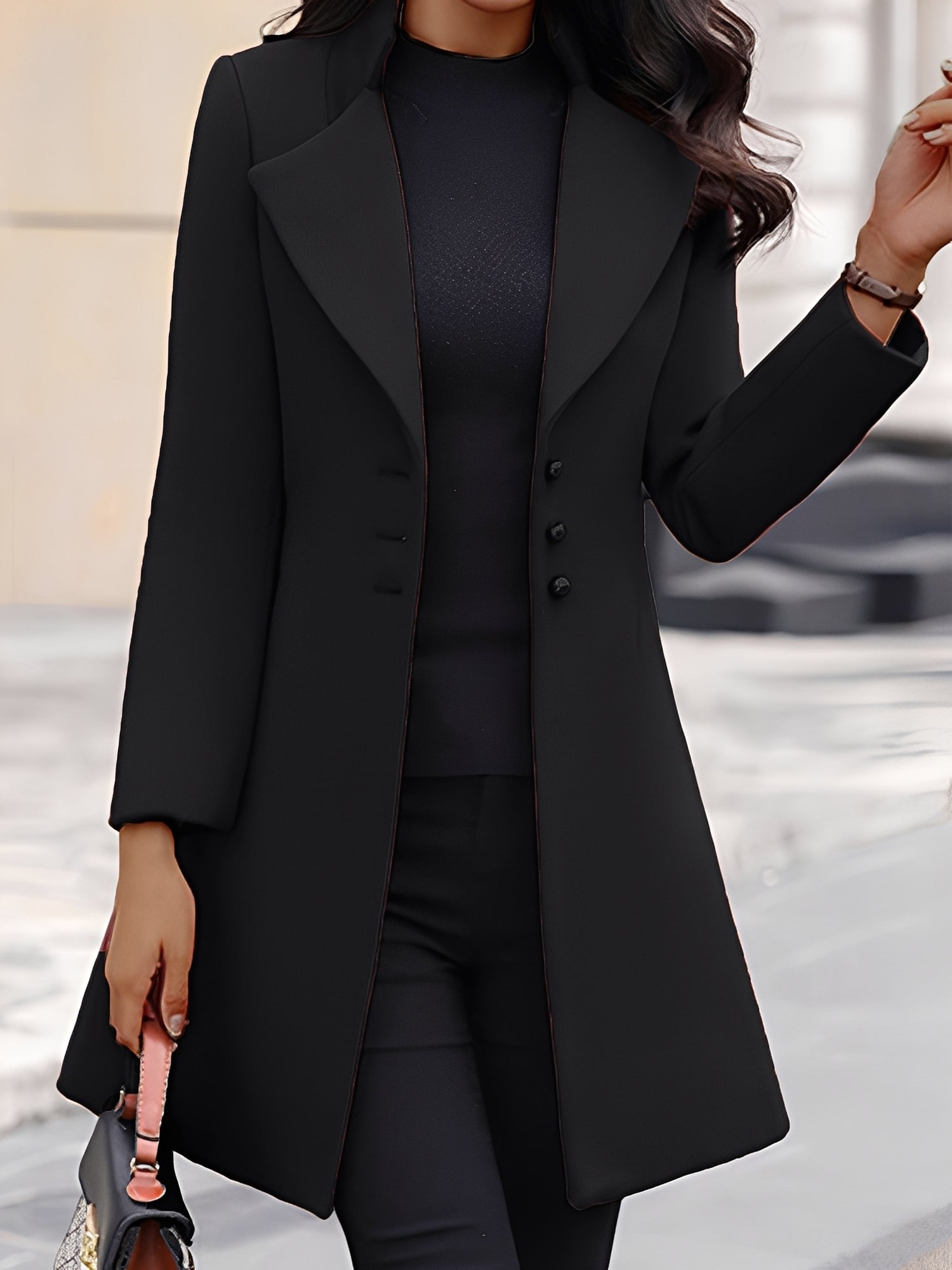 Krohn-e | Eleganter, formeller langer Wollmantel für Frauen