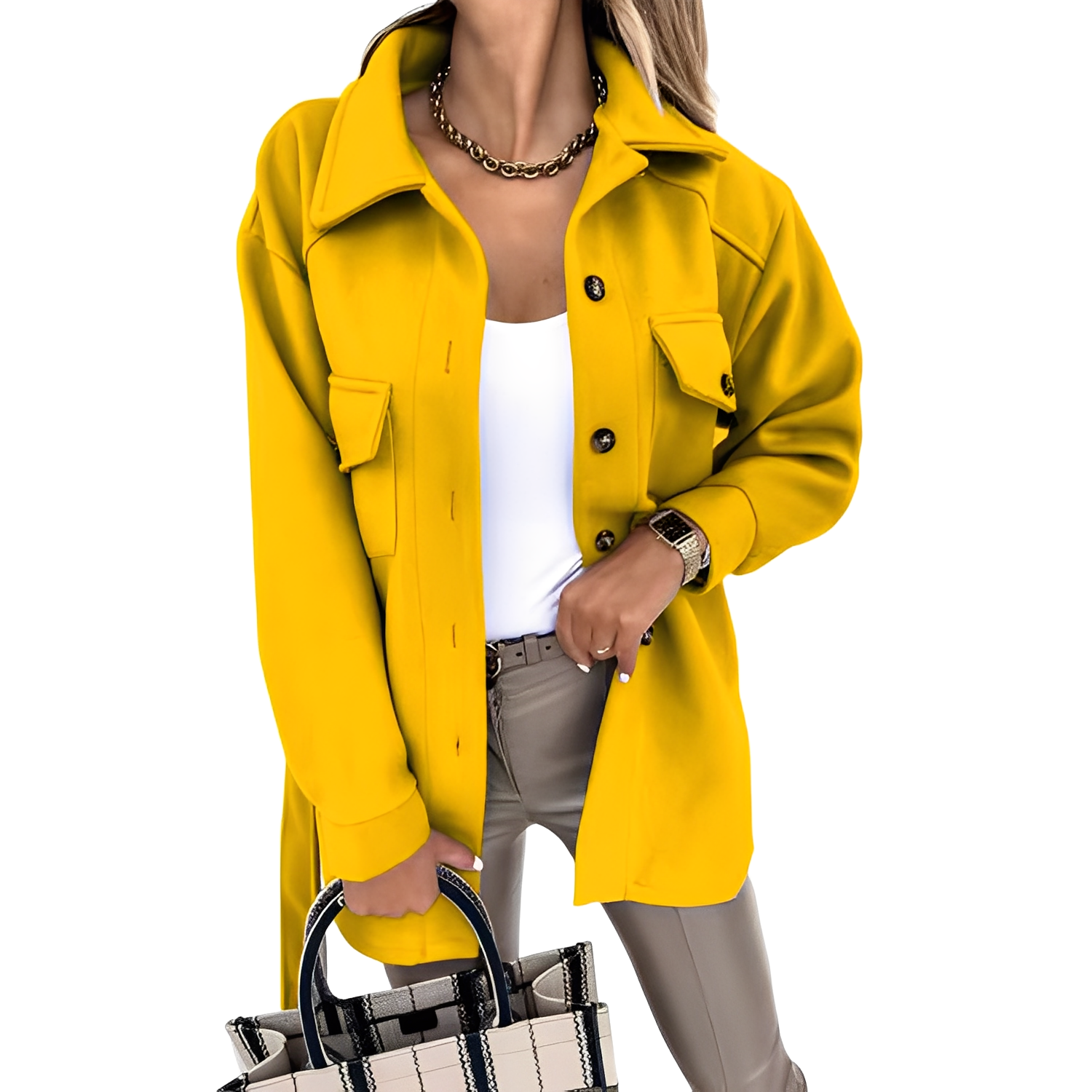 Krohn-e | Elegante Reversjacke mit Knöpfen für Damen