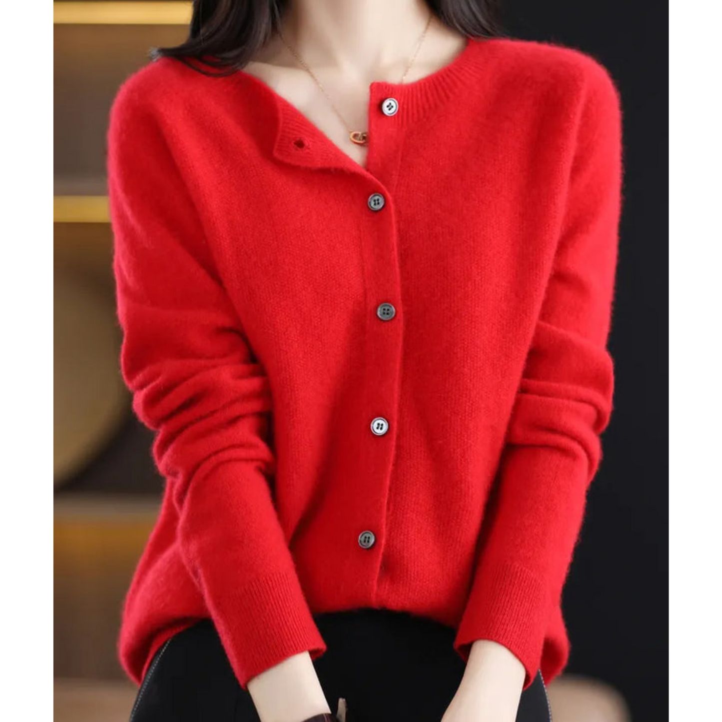 Krohn-e | Cardigan - 100% Merinowolle Weicher Strickpullover