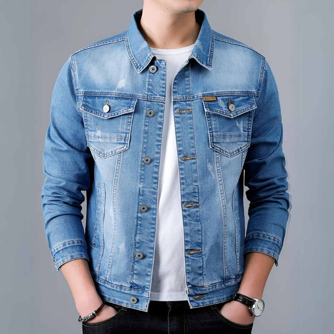 Krohn-e | Klassisch Herren Denim Jacke