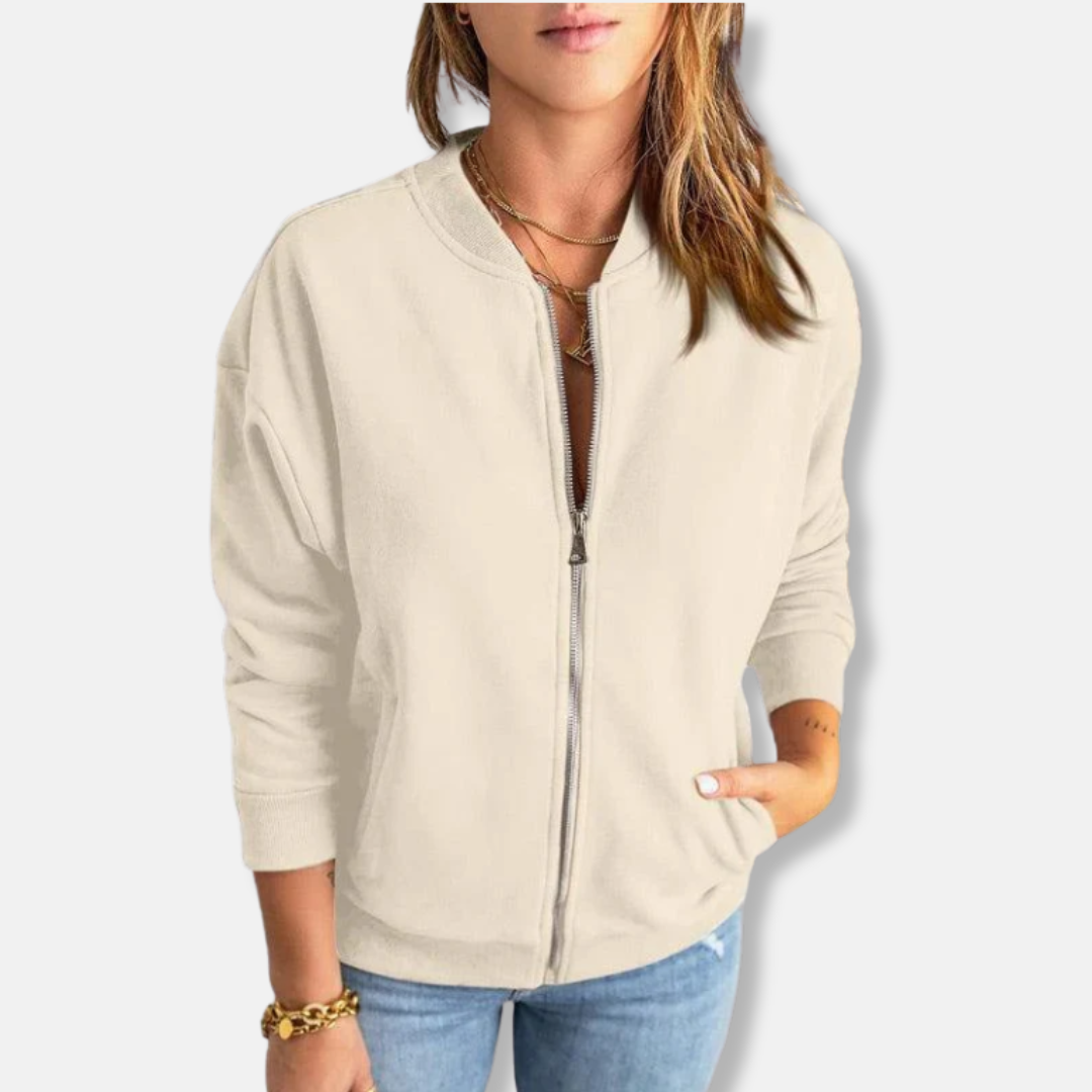 Krohn-e | Jacke - Leicht - Lässige Passform - Reißverschluss - Rippenbündchen - Lässiger Look