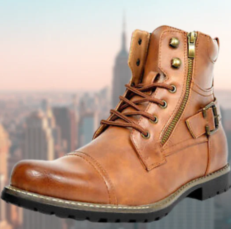 Herren-Motorradstiefel aus Leder von Maelis