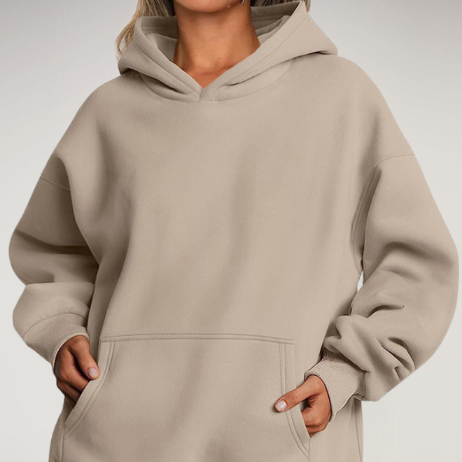 Großer Kapuzenpullover mit langen Ärmeln und Taschen von Fudus