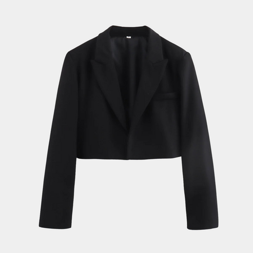 Krohn-e | Cropped Blazerjacke Maßgeschneiderte Langarm Open Front