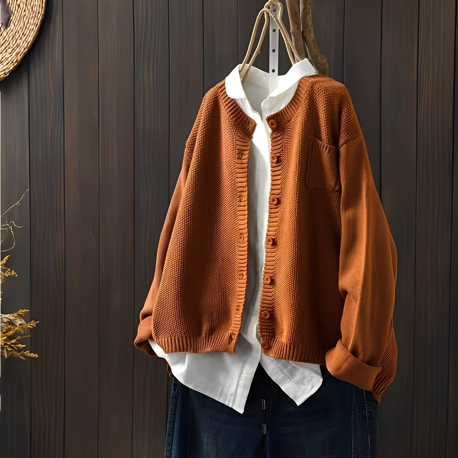 Krohn-e | Klassische, locker sitzende Strickjacke für Frauen
