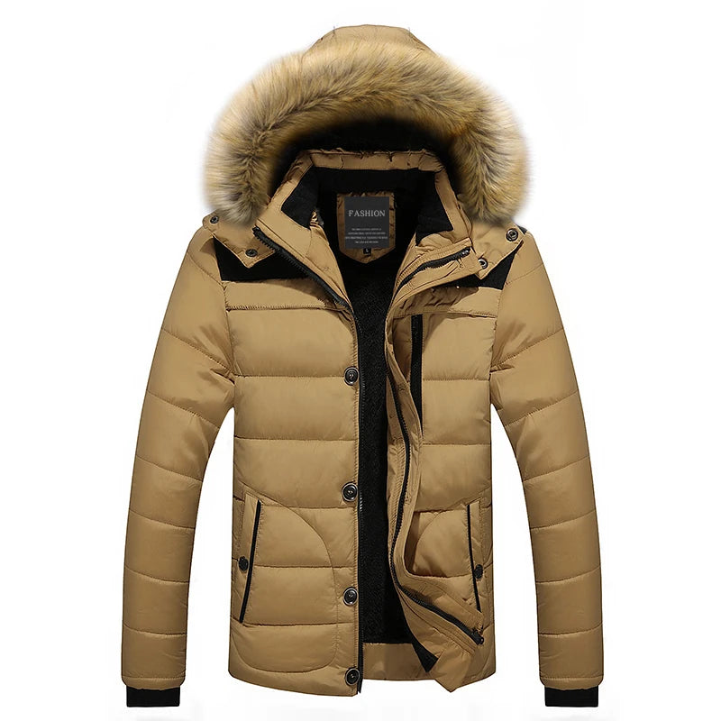 Krohn-e | Herren Daunenjacke mit Pelzkragen