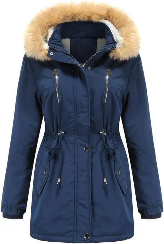 Krohn-e | Langer Mantel mit Kapuze Aus Kunstfell und Fleece-Futter