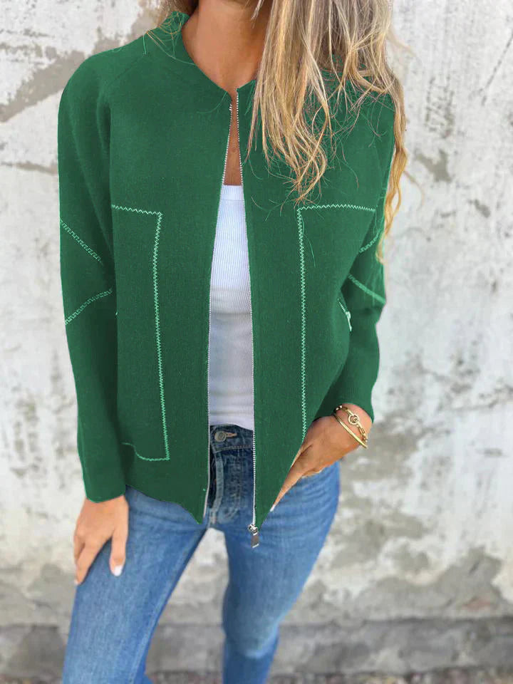 Krohn-e | Trendiger Cardigan mit Reißverschluss Gemütlicher Look Modisch und Vielseitig