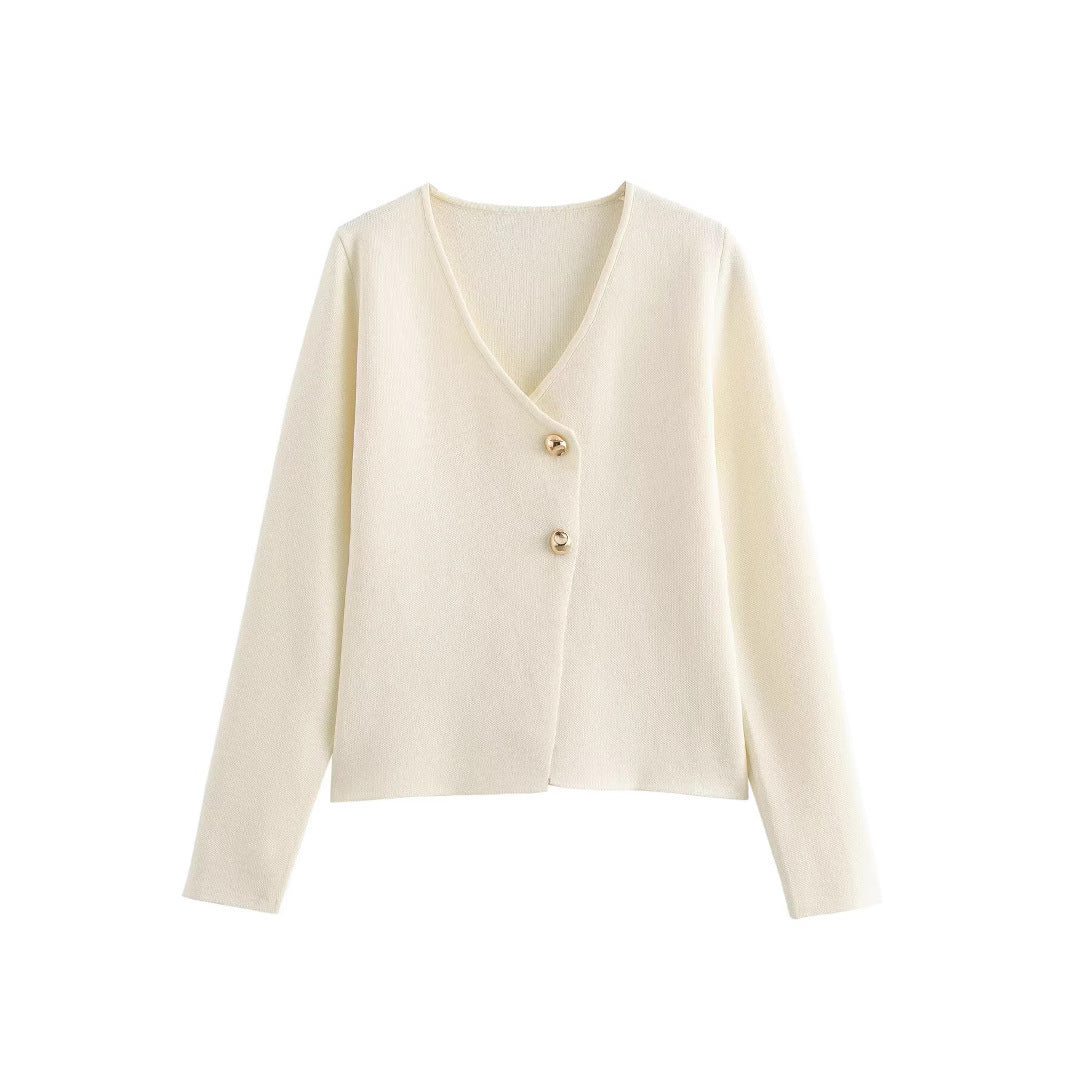Krohn-e | Einfacher, figurschmeichelnder Strickcardigan für Frauen