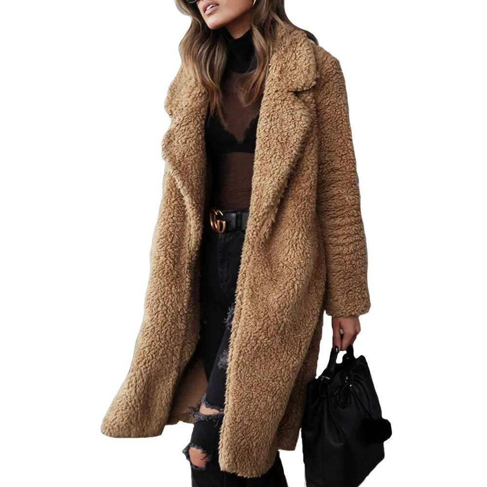 Elegante Teddyfleece Jacke für Damen Catharina | Warmer Kurzmantel mit hohem Kragen